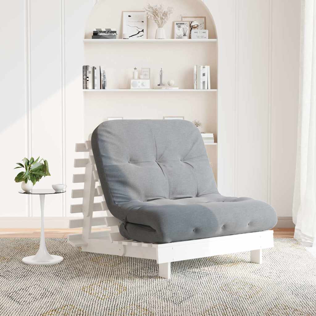 Futon sofa bed with impregnated pine wood mattress 60x206x11 cm