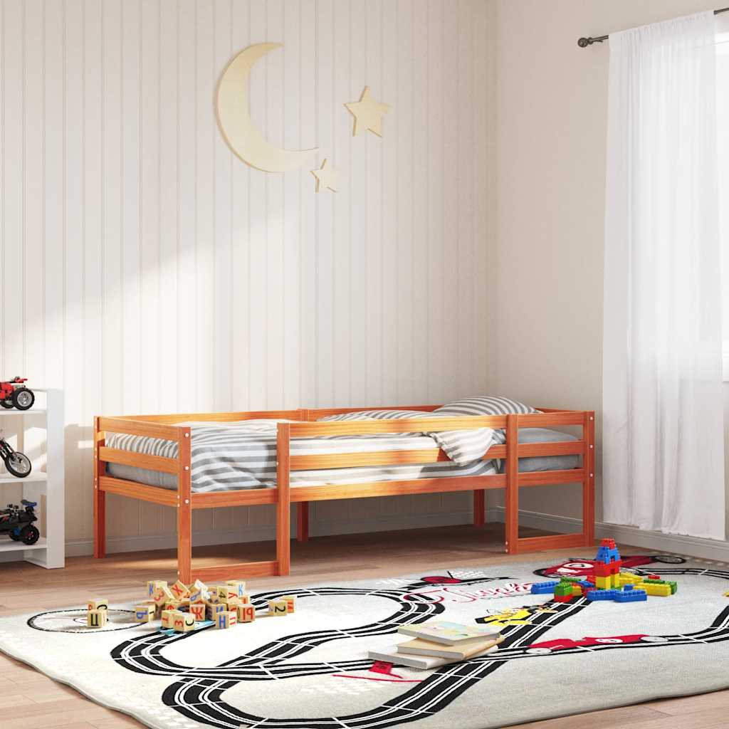 Estructura de cama de niños madera maciza pino blanco 75x190 cm