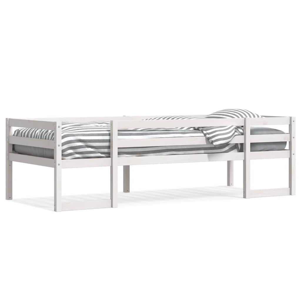 Estructura de cama de niños madera maciza pino blanco 75x190 cm