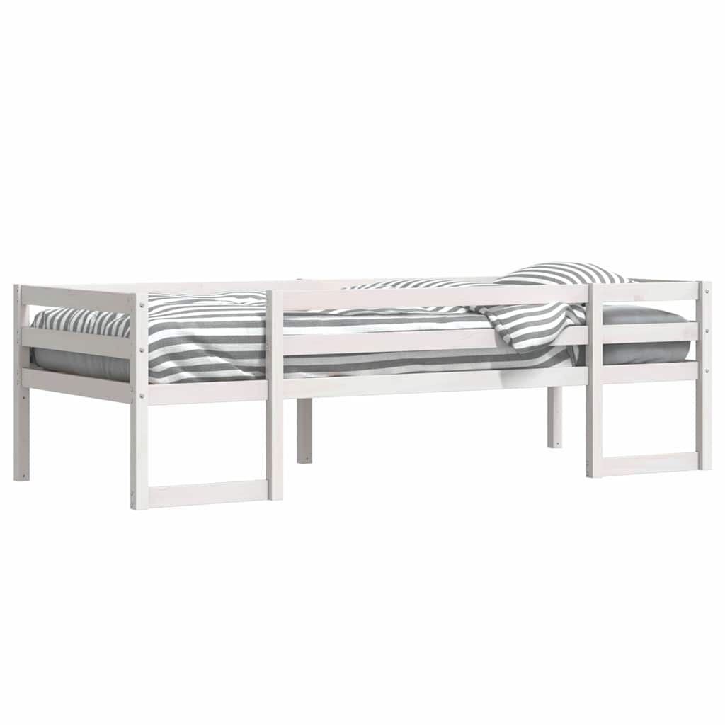 Estructura de cama de niños madera maciza pino blanco 75x190 cm