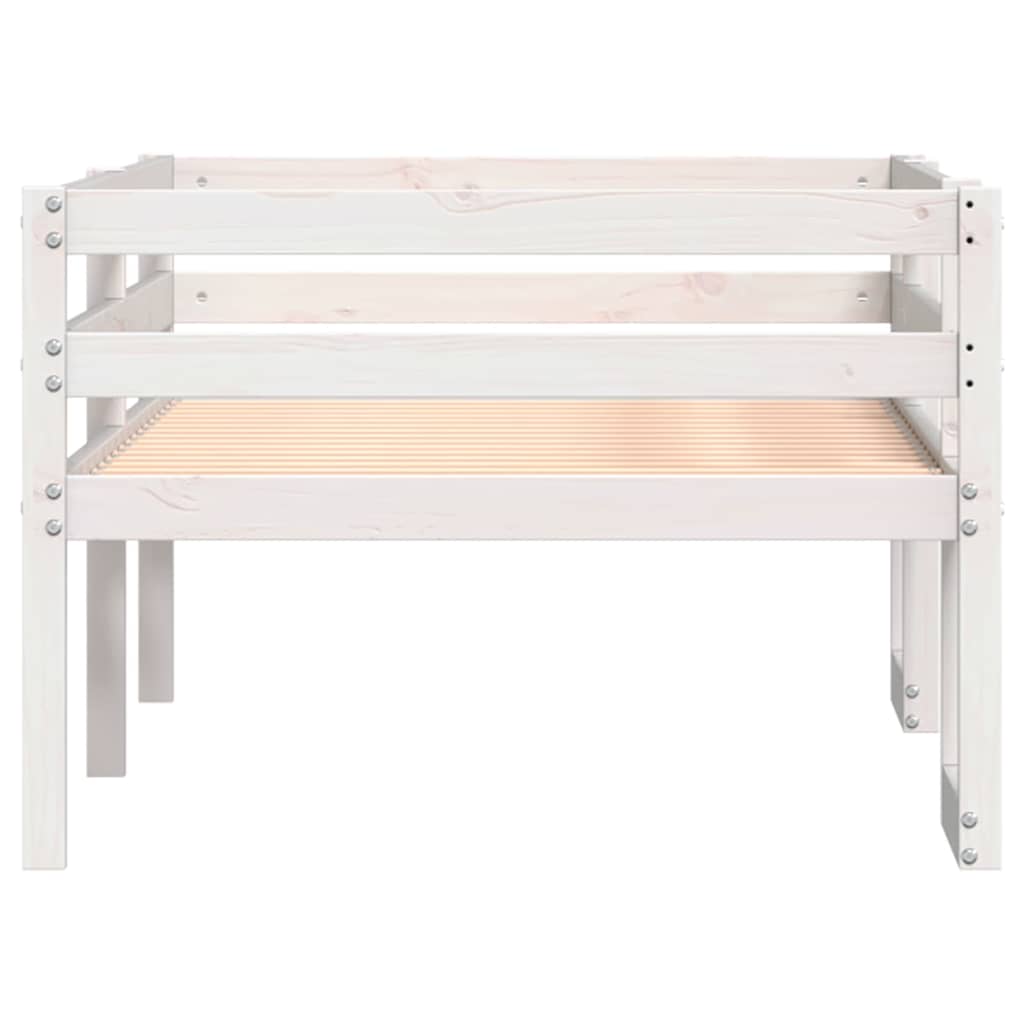Estructura de cama de niños madera maciza pino blanco 75x190 cm