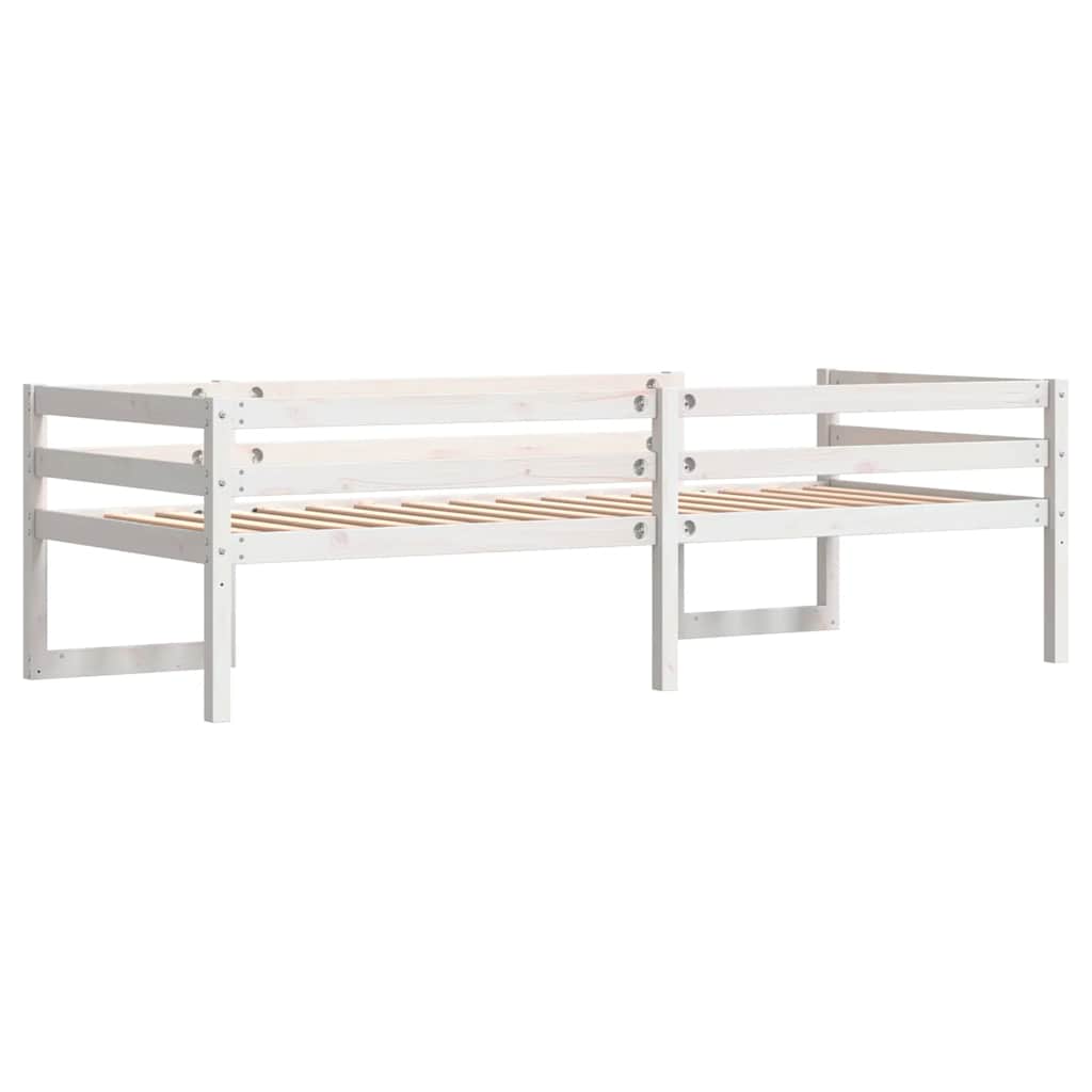 Estructura de cama de niños madera maciza pino blanco 75x190 cm