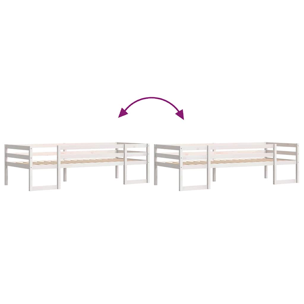 Estructura de cama de niños madera maciza pino blanco 75x190 cm