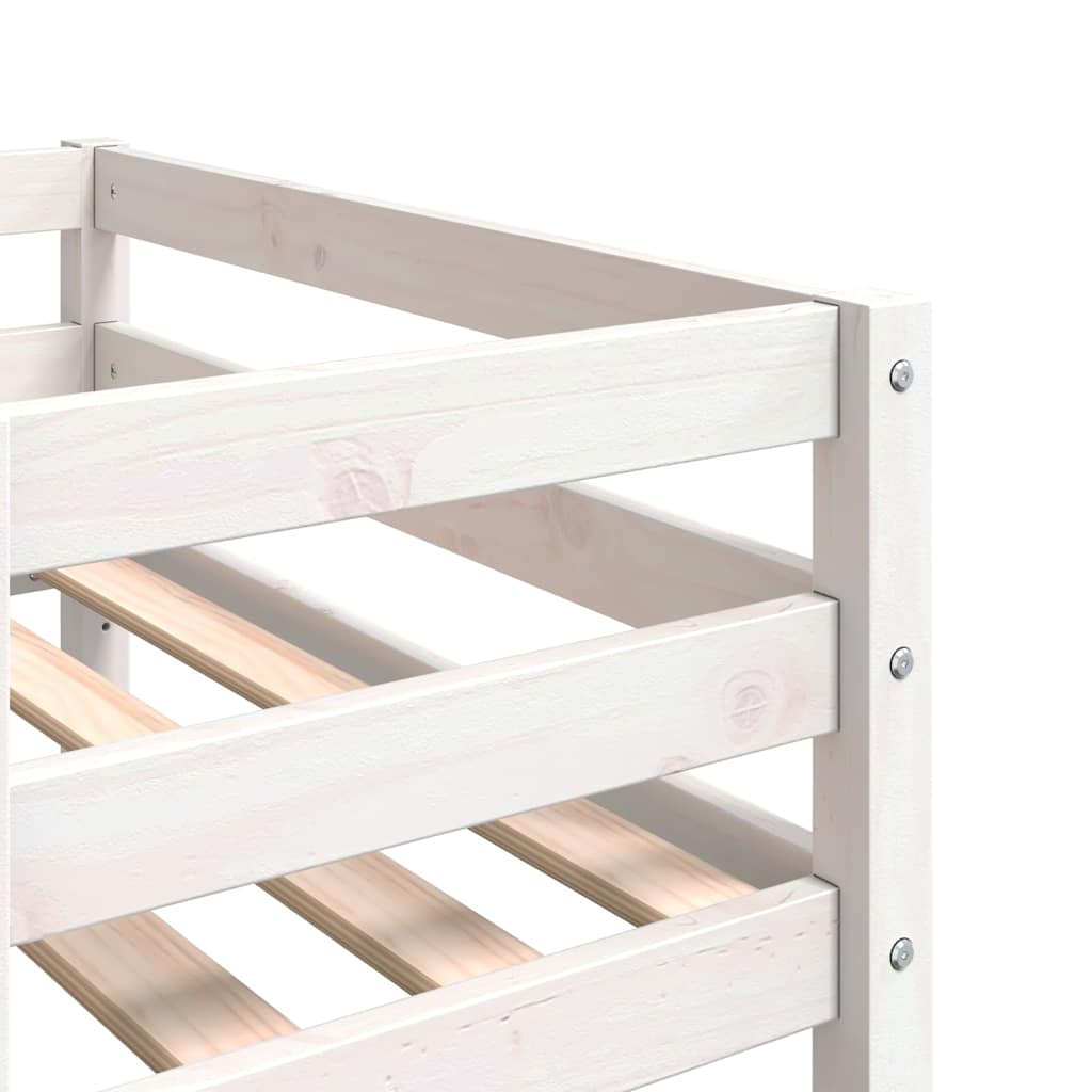 Estructura de cama de niños madera maciza pino blanco 75x190 cm