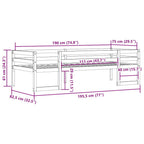 Estructura de cama de niños madera maciza pino blanco 75x190 cm