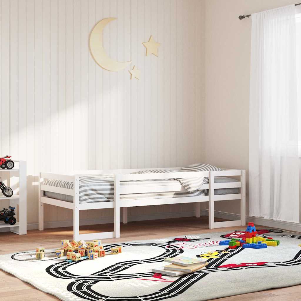 Estructura de cama de niños madera maciza pino blanco 75x190 cm