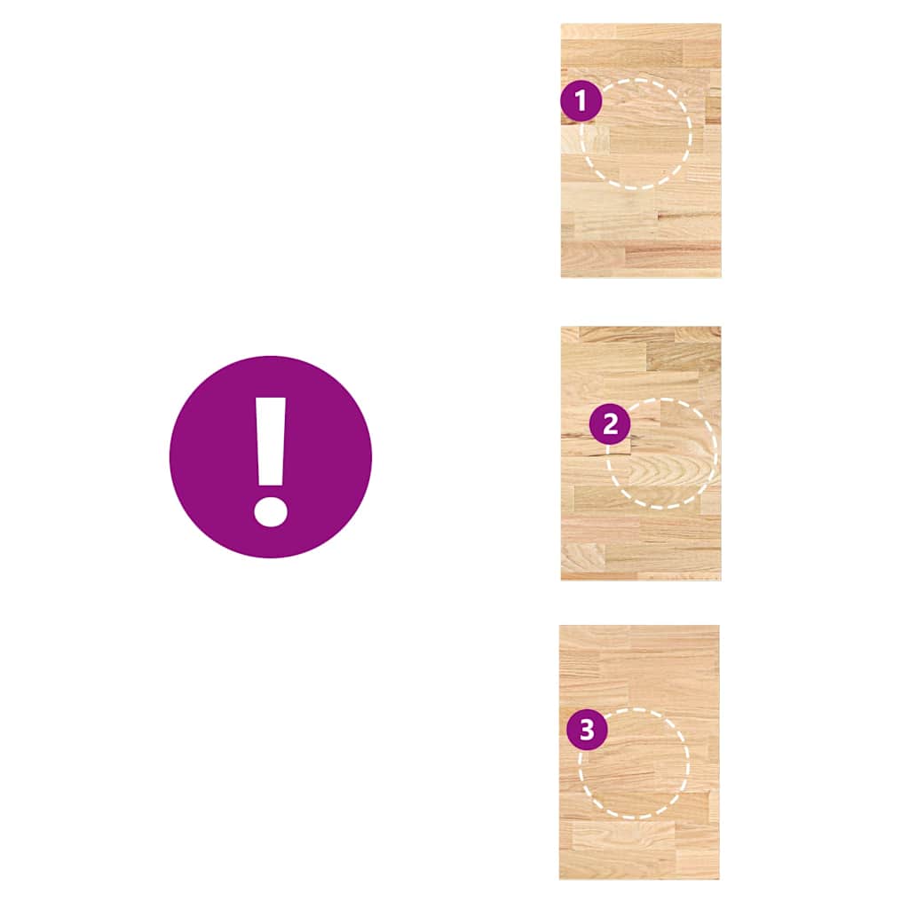 Encimera de cocina rectangular madera maciza roble