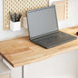 Rectangular solid wood light brown oak desk top