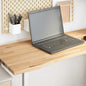 Rectangular solid wood light brown oak desk top