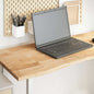 Rectangular solid wood light brown oak desk top
