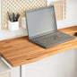Rectangular solid wood light brown oak desk top