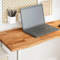 Rectangular solid wood light brown oak desk top