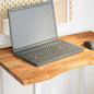 Rectangular solid wood light brown oak desk top