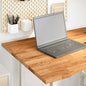Rectangular solid wood light brown oak desk top