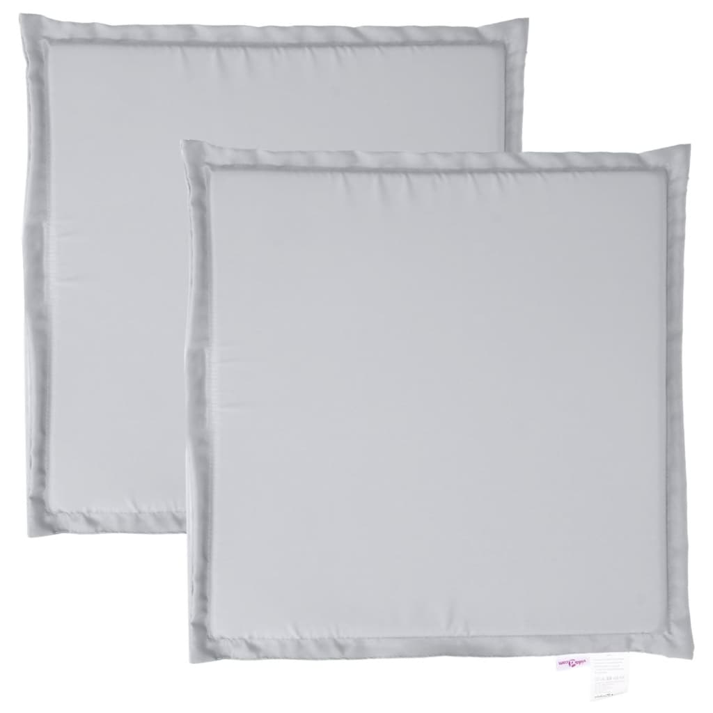 Cojines asiento de jardín cuadrados 2 uds gris claro 45x45x2 cm