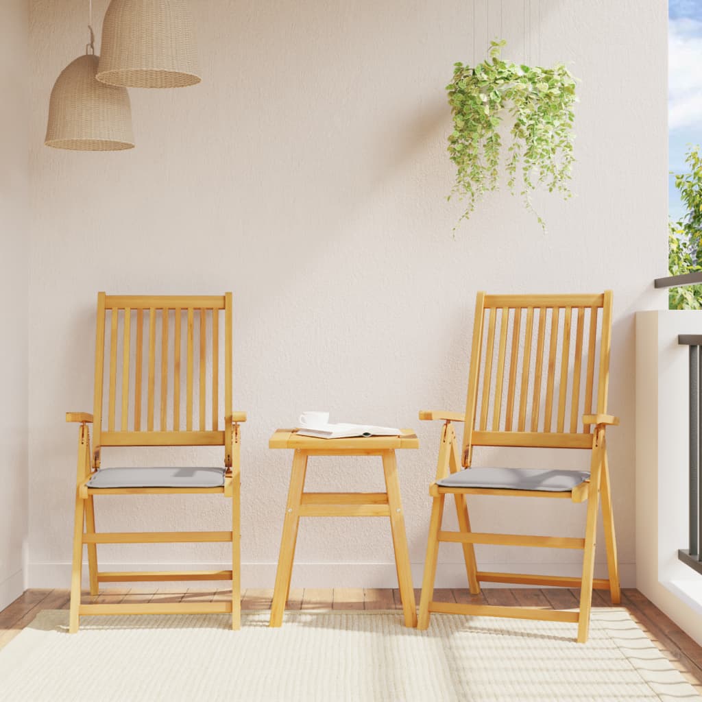 Cojines asiento de jardín cuadrados 2 uds gris claro 45x45x2 cm