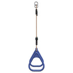 Barra trapecio con anillas de gimnasia niños acero azul y verde