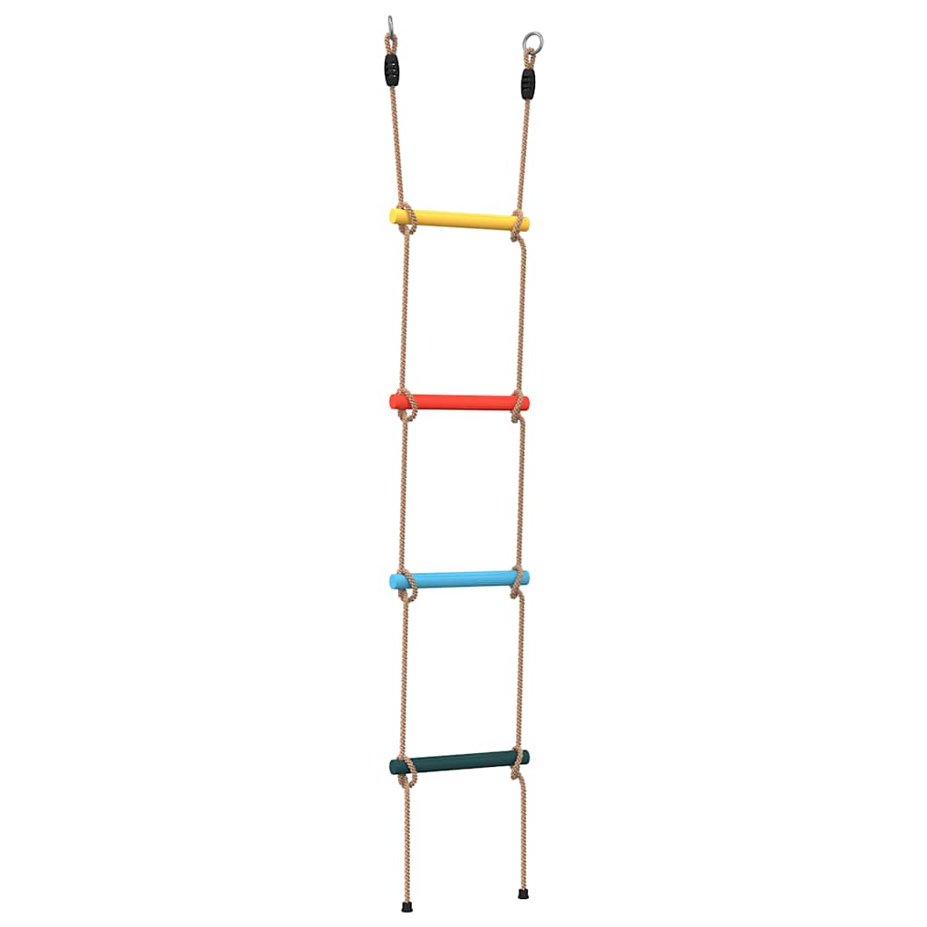 Escalera de cuerda para niños con 4 peldaños multicolor