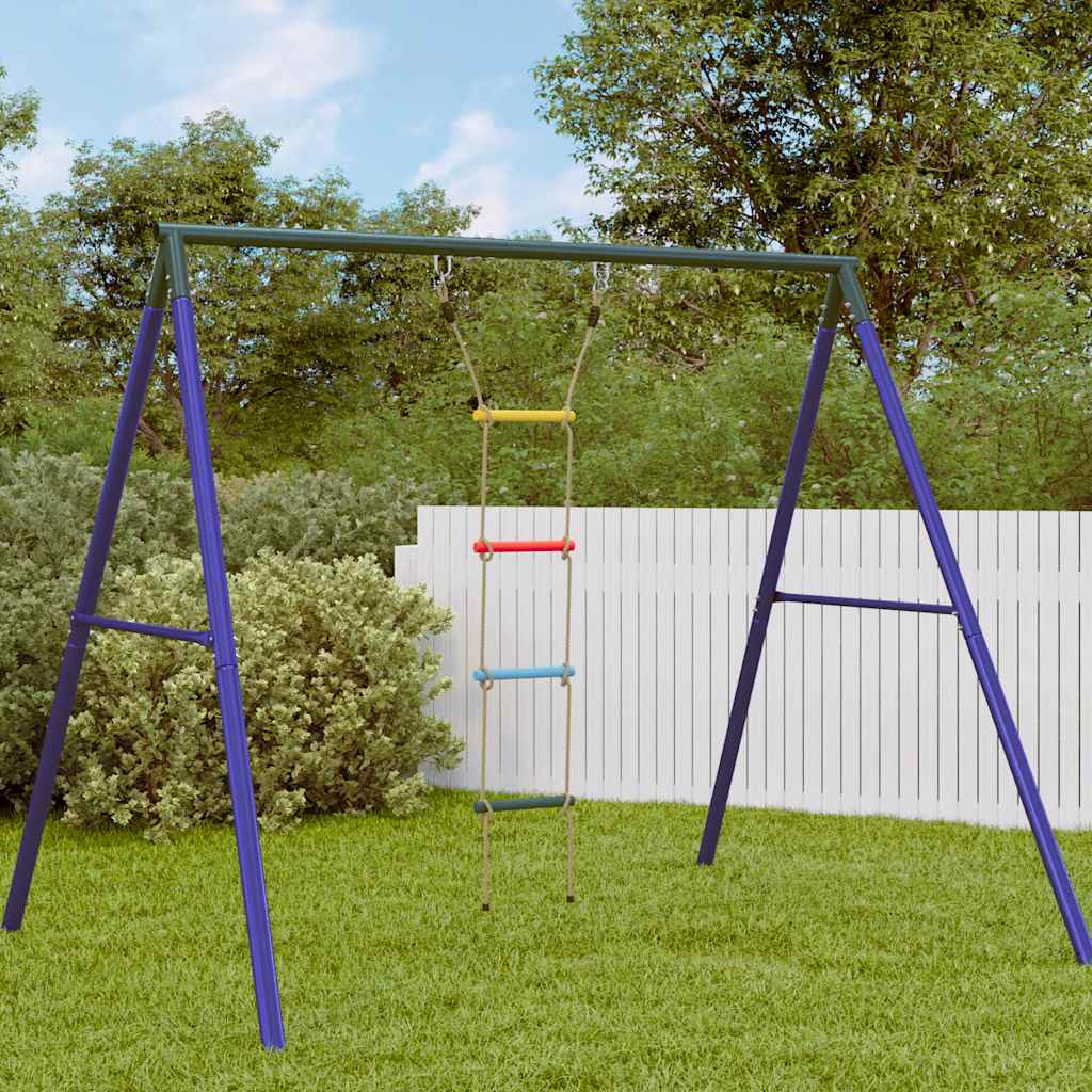Escalera de cuerda para niños con 4 peldaños multicolor