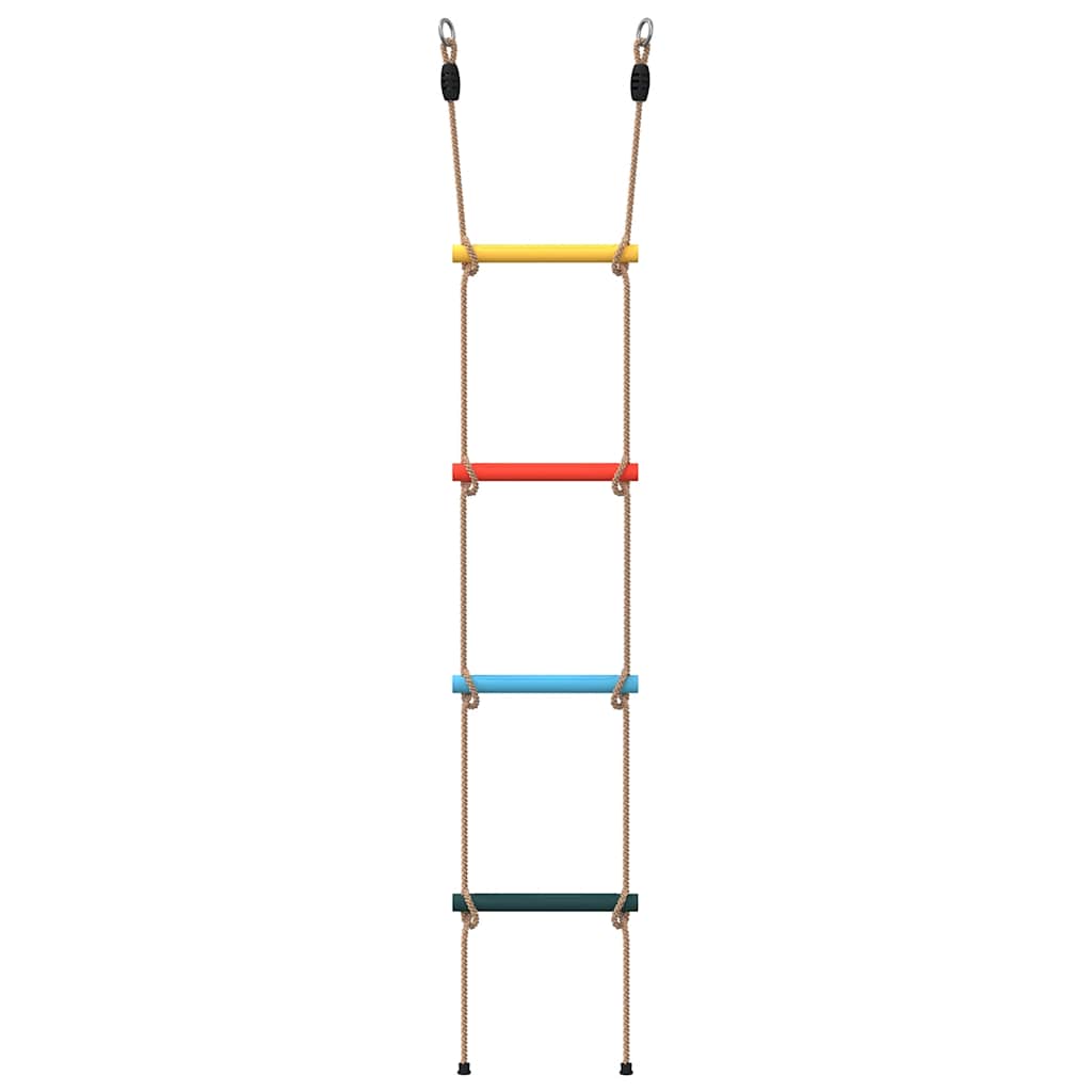 Escalera de cuerda para niños con 4 peldaños multicolor