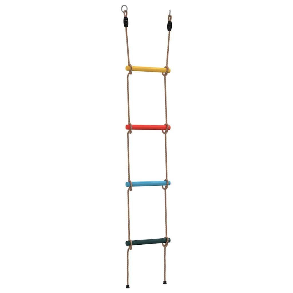 Escalera de cuerda para niños con 4 peldaños multicolor