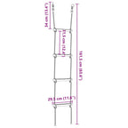 Escalera de cuerda para niños con 4 peldaños multicolor