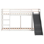 Litera con tobogán y escalera madera maciza blanco 90x190 cm