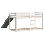 Litera con tobogán y escalera madera maciza blanco 90x190 cm