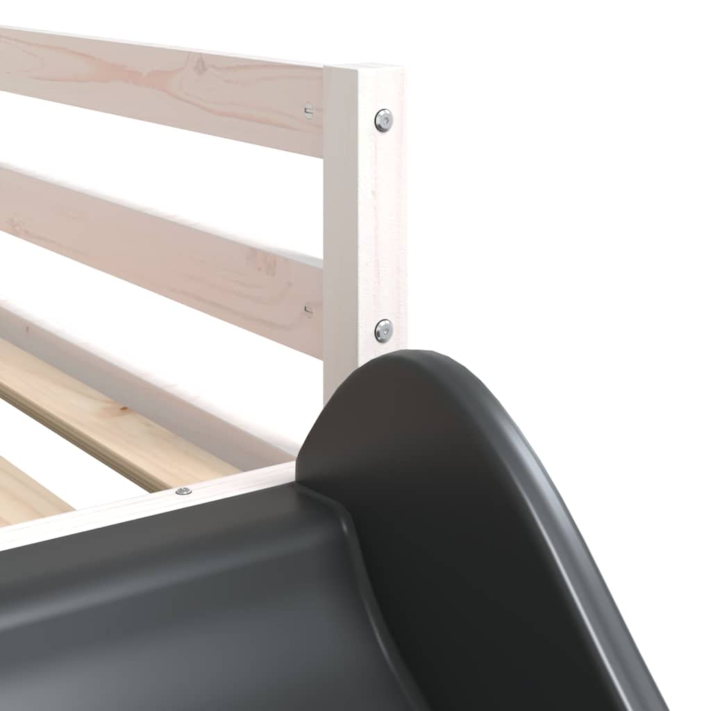 Litera con tobogán y escalera madera maciza blanco 90x190 cm