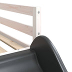 Litera con tobogán y escalera madera maciza blanco 90x190 cm