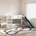 Litera con tobogán y escalera madera maciza blanco 90x190 cm