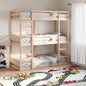 Litera triple de madera maciza de pino 75x190 cm