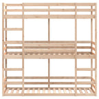 Litera triple de madera maciza de pino 75x190 cm