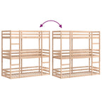 Litera triple de madera maciza de pino 75x190 cm