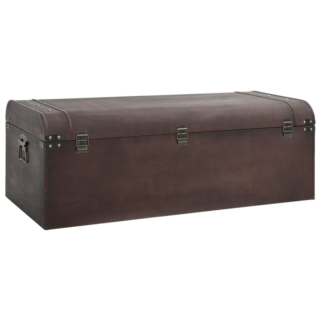 Cofre con pestillos contrachapada marrón 110x50x39,5 cm