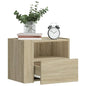 Nightstand with LED brown oak wood 35x39x55 cm