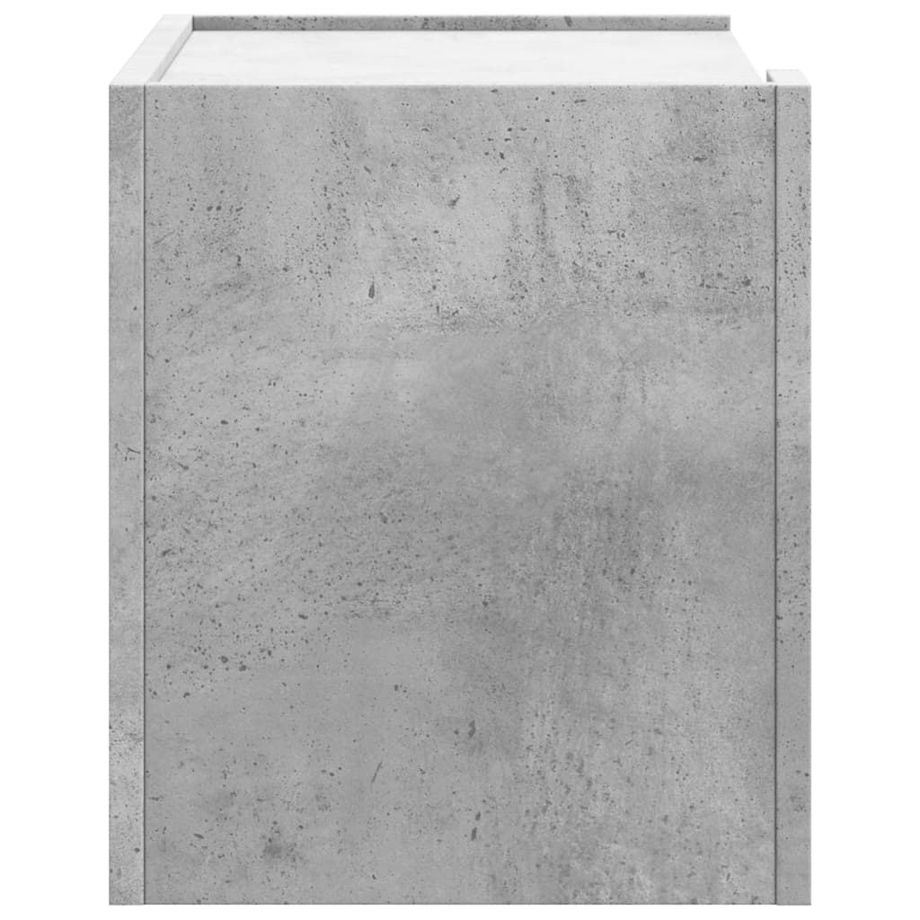 Mesilla de noche de pared gris hormigón 45x30x35 cm
