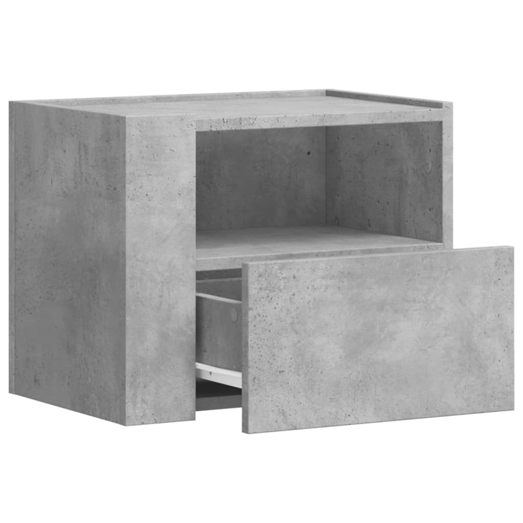 Mesilla de noche de pared gris hormigón 45x30x35 cm
