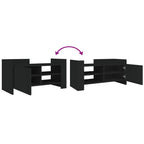 Mueble de TV madera de ingeniería negro 80x35x40 cm