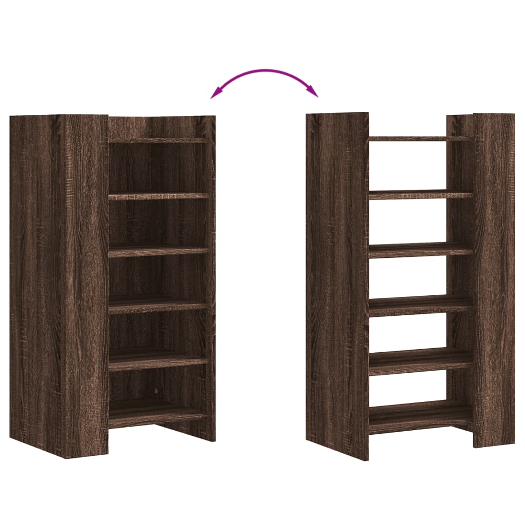 Zapatero madera de ingenería marrón roble 52x37,5x100 cm