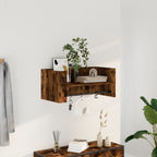 Estante de pared roble negro 90x16x78 cm madera de ingeniería