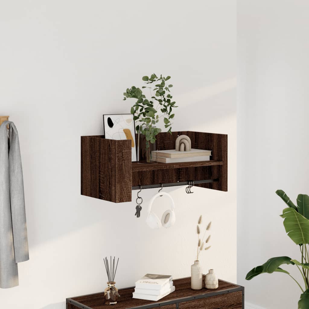 Estante de pared 2 uds madera ingeniería gris Sonoma 38x12x38cm