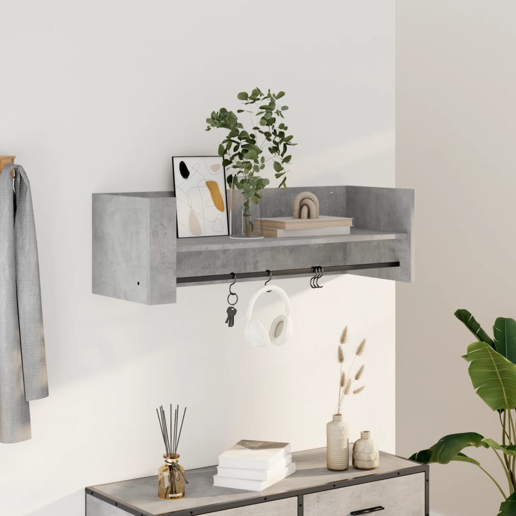 Estante de pared 2 uds madera ingeniería gris Sonoma 38x12x38cm