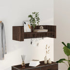 Estante de pared 2 uds madera ingeniería gris Sonoma 38x12x38cm