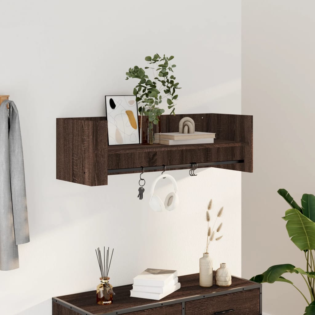 Estante de pared 2 uds madera ingeniería gris Sonoma 38x12x38cm