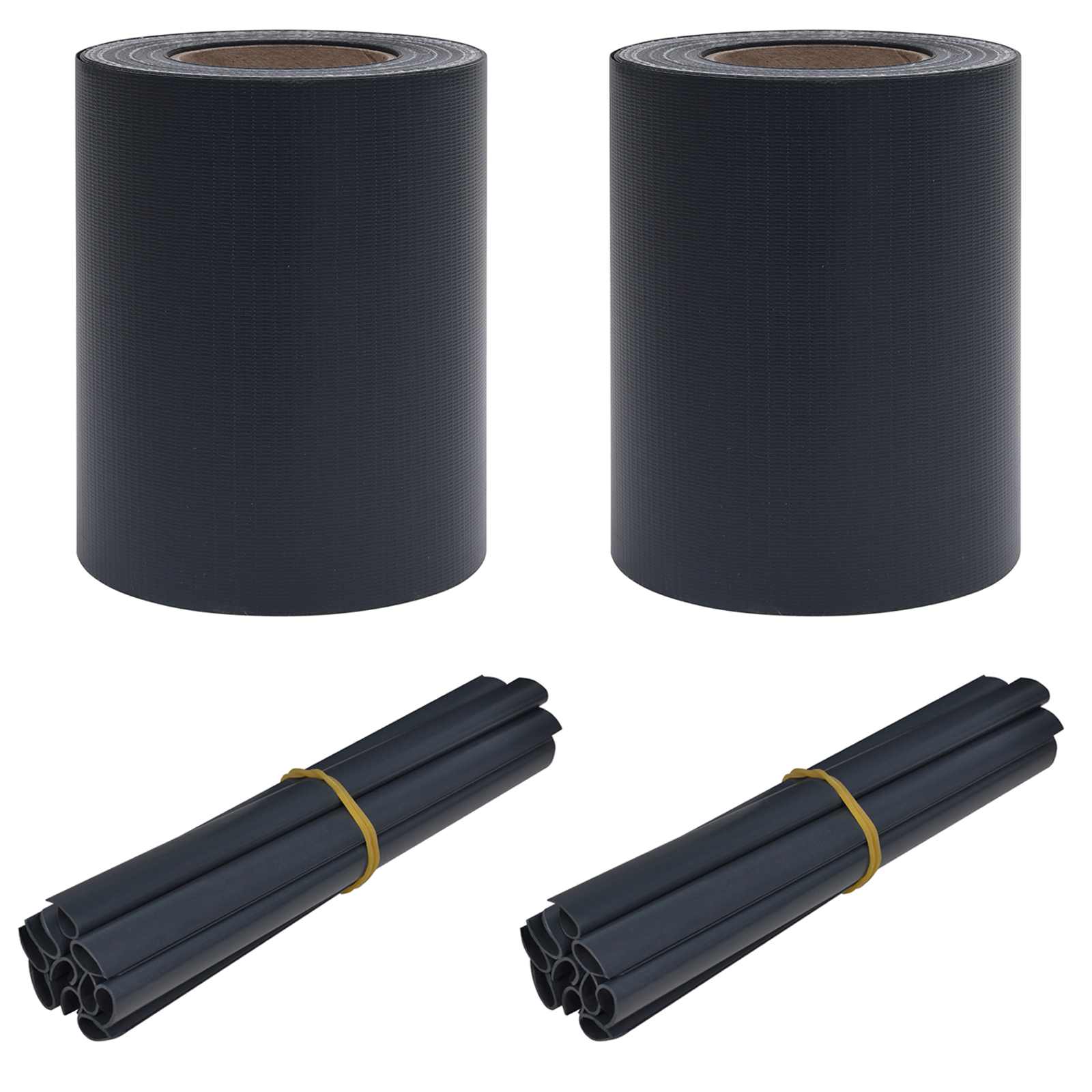 Pantallas de Privacidad para el Jardín 2 pcs Gris oscuro PVC