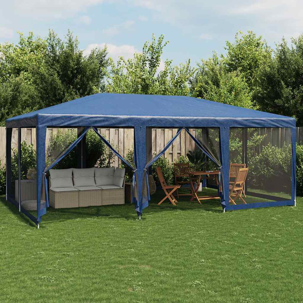 Carpa para fiestas 10 paredes de malla HDPE gris antracita 6x4m