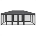 Carpa para fiestas 10 paredes de malla HDPE gris antracita 6x4m