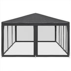 Carpa para fiestas 10 paredes de malla HDPE gris antracita 6x4m