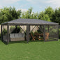 Carpa para fiestas 10 paredes de malla HDPE gris antracita 6x4m